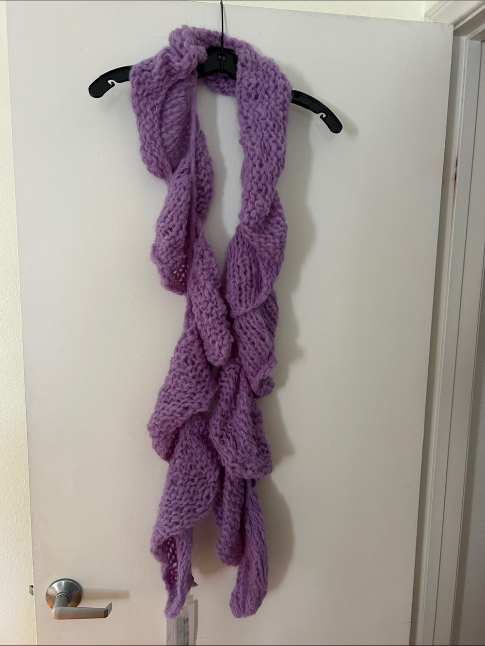 Maiami Soft Lavender Knit Ruffle Scarf - Women Accessories